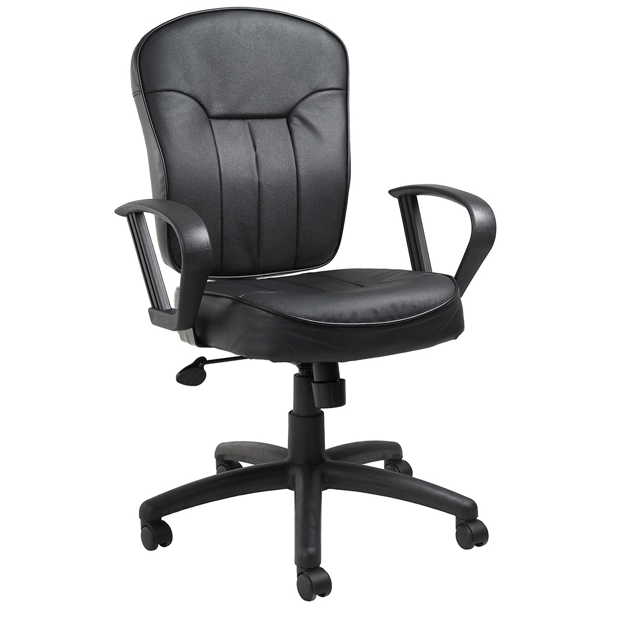 Norstar BOSS, Black Leather Task Chair W/ Loop Arms, Included (qty.) 1 Model# B1562